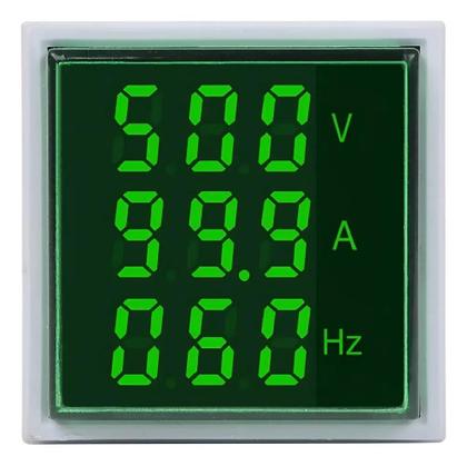 Imagem de 2X Voltímetro Amperímetro Frequencímetro Painel Embutir 22Mm