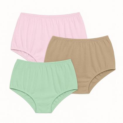 Imagem de 3 Calcinhas Plus Size Luminate 0162 Rosa Chocolate Verde