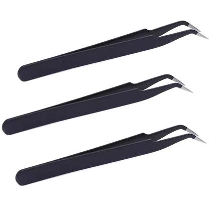 Imagem de 3 Pinça Antí-estática Curva 120mm Esd15 Profissional