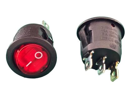 Imagem de 30x Chave Gangorra Kcd1-106 Vermelho C/Neon 3t 6/10amp