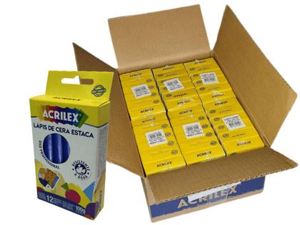 Imagem de 36 Cxs Lápis De Cera Estaca Azul - Acrilex