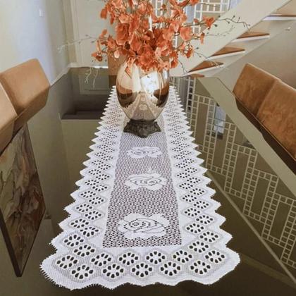 Imagem de 3X Caminho Trilho De Mesa De Renda Branca 1,40 X 0,40