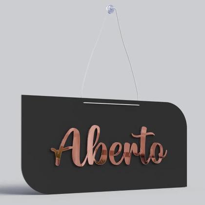 Imagem de 3X Placa Aberto E Fechado Com Cordão E Ventosa Mdf E Acrílic