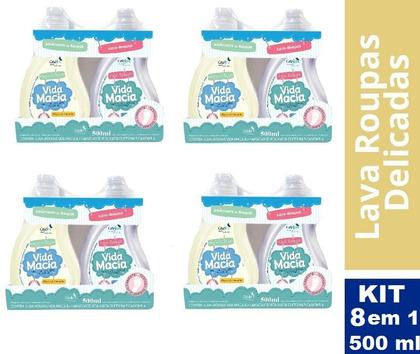 Imagem de 4 Lava Roupas Bebes & 4 Amaciante Glicerina Camomila 500ml