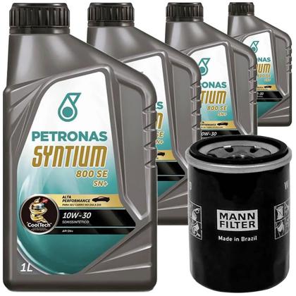 Imagem de 4 Óleo 10W30 Petronas e Filtro Óleo MANN-FILTER Fit 1.4 1.5