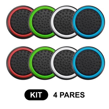 Imagem de 4 Pares de Grips p/ controle Anti Derrapante Silicone Botão Analógico do Joystick Playstation PS3 PS4 PS5 Xbox One Series Nintendo Compatível