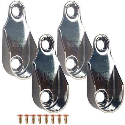 Imagem de 4 Peças - Suporte Lateral Para Tubo Oval Para Guarda Roupa Cromado