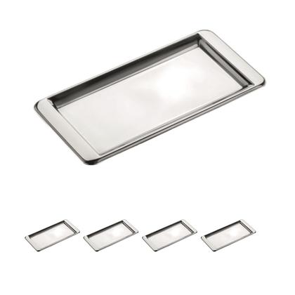 Imagem de 4un Bandeja inox café retangular 30x15cm Hotel Luxo