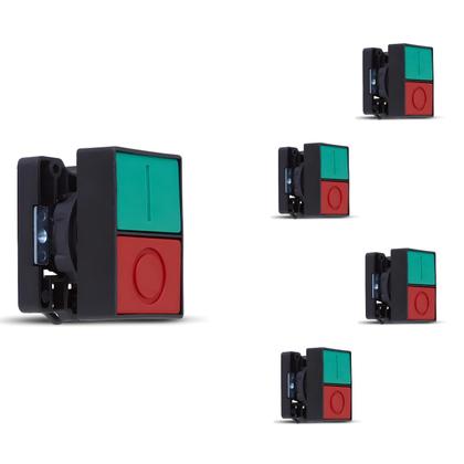 Imagem de 5 Botão Duplo Comando Faceado Steck SLPDNR Max Botton IP40