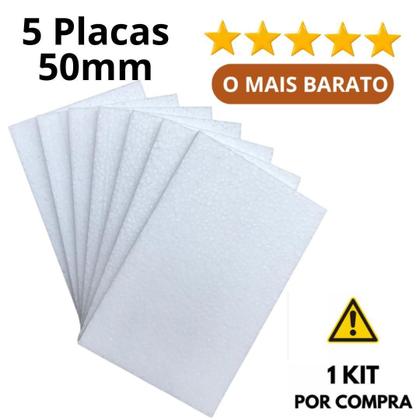 Imagem de 5 placas de isopor antichamas espessura 50mm (5cm) forro térmico acústico EPS - IsoPró Soluções em EPS