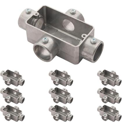 Imagem de 50 Condulete Tipo X 1/2 Polegada Em Alumínio Sem Rosca Sieg Prateado 52053