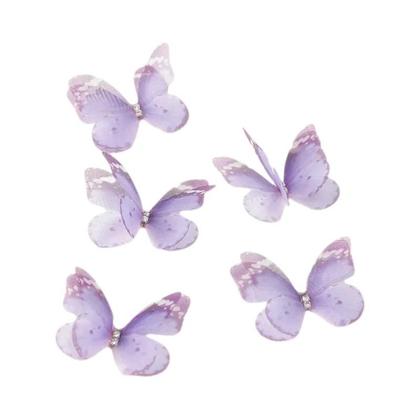 Imagem de 50 Peças De Apliques De Borboleta Em Organza 3D De 5cm, Dupla Face, Para Artesanato DIY E Decoração