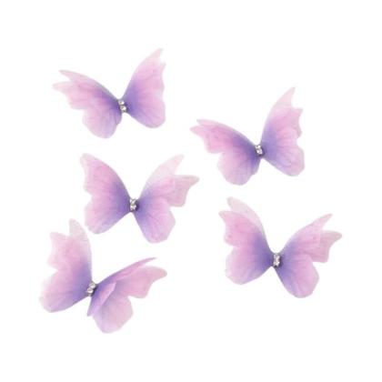 Imagem de 50 Peças De Apliques De Borboleta Em Organza 3D De 5cm, Dupla Face, Para Artesanato DIY E Decoração