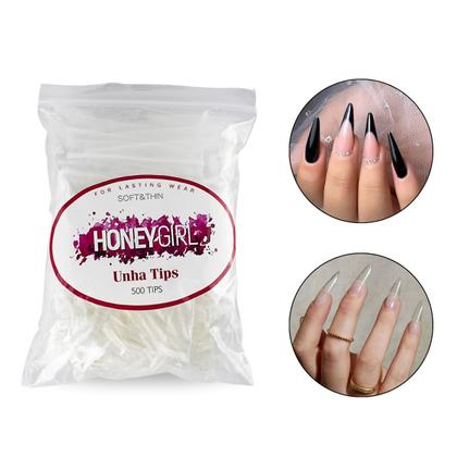 Imagem de 500 Tips Stiletto Transparente Unhas de Gel, Honey Girl