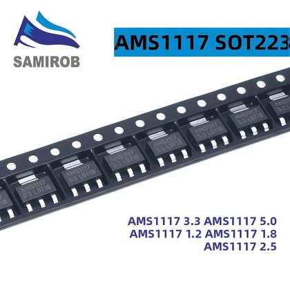 Imagem de 50pcs Série AMS1117 3V3 1.2V 1.5V 1.8V 2.5V 3.3V 5.0V 5.0V ADJ SOT223 Reguladores De Tensão ICs