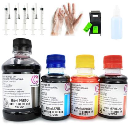 Imagem de 550Ml Kit Tinta Recarga Cartuchos Impressoras 664 122 662