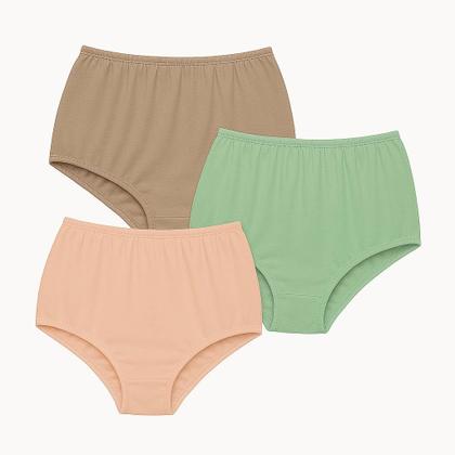 Imagem de 6 Calcinhas Plus Size Luminate 0162 Pessego Choco Verde