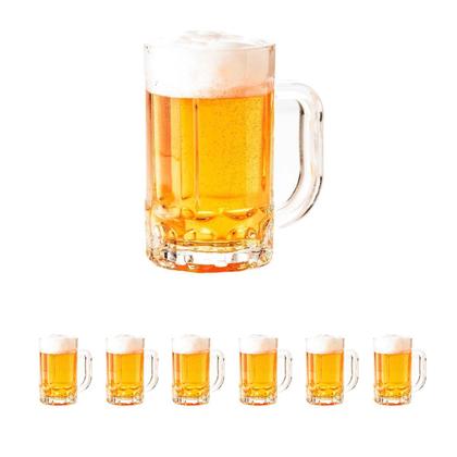 Imagem de 6 caneca de chopp cerveja bebida vidro resistente 400ml
