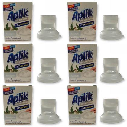 Imagem de 6 Gel Desodorizador Adesivo Perfumado com Aplicador Vaso até 150 Descargas 7g Marca Aplik - Envio Já