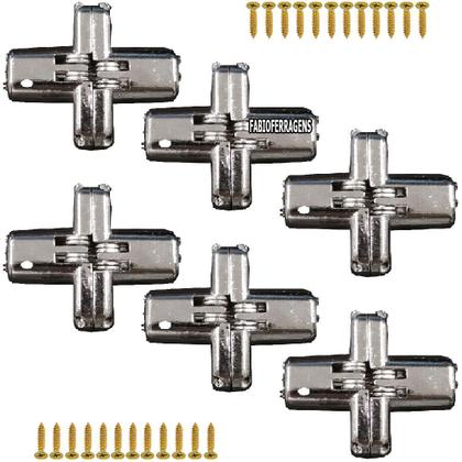 Imagem de 6 Peças - Dobradiça Invisivel Para Móveis De 180º Graus 42 x 12mm