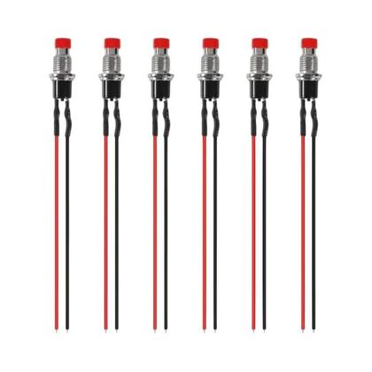 Imagem de 6 Peças Interruptor De Botão Momentâneo Mini SPST 1A 250V AC Com 2 Pinos, 6 Cores, Fios Pré-soldados