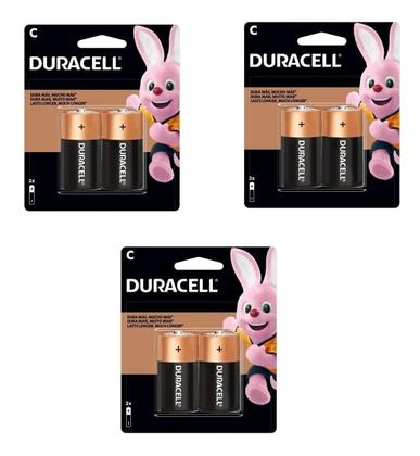 Imagem de 6 Pilhas Média Duracell C Alcalina
