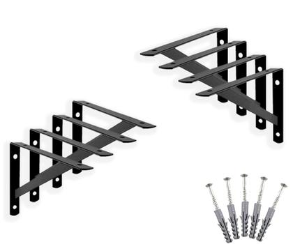 Imagem de 8 X Suporte Mão Francesa 15cm + Kit De Parafusos E Buchas