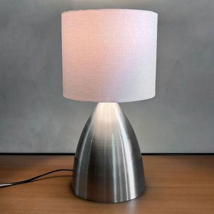 Imagem de Abajur de Mesa Cone Escovado Com Cúpula Para Decoração Casa e Sala, Quarto Cabeceira de Cama e Escritório leitura