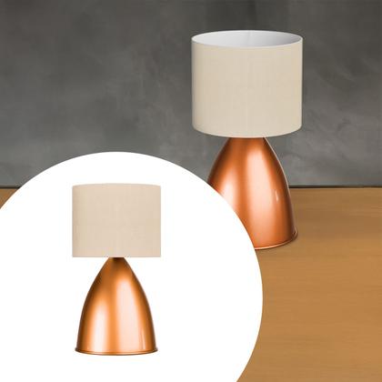 Imagem de Abajur Luminária De Mesa Clássico Bojudo Cobre Com Cúpula Para Decoração Casa e sala, Quarto e Cabeceira De Cama, Escritório leitura e Estudar