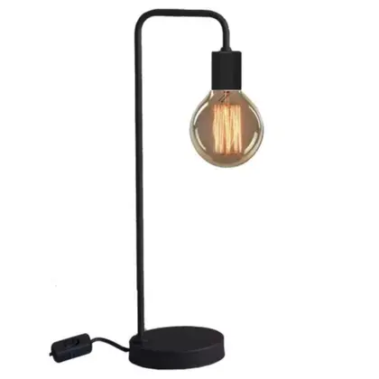 Imagem de Abajur Para Sala Quarto Luminária De Mesa Industrial Retro Cor Preto