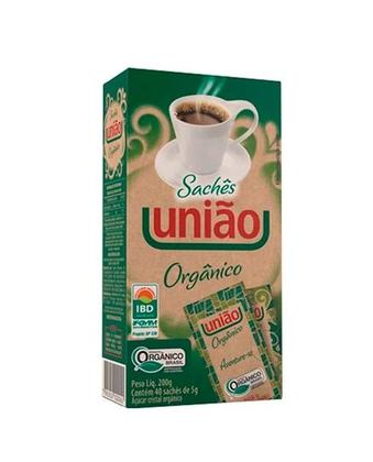 Imagem de Açúcar união cristal orgânico sachê 400 unidades de 5g cada  com 3 unidades 