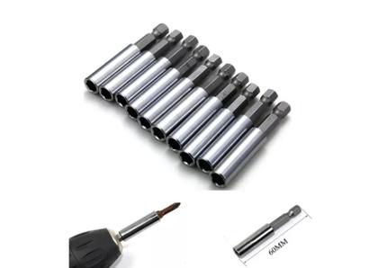 Imagem de Adaptador Bits Magnético 60mm Encaixe 14 Aço Cr-v C/ 10 Pc