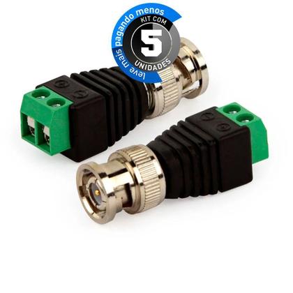 Imagem de Adaptador Borne Plug Bnc Macho - Kit Com 5