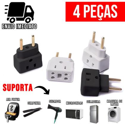 Imagem de Adaptador de Tomada Ultra Resistente de Porcelana para Secador Air Fryer Benjamin Bivolt 10A e 20A
