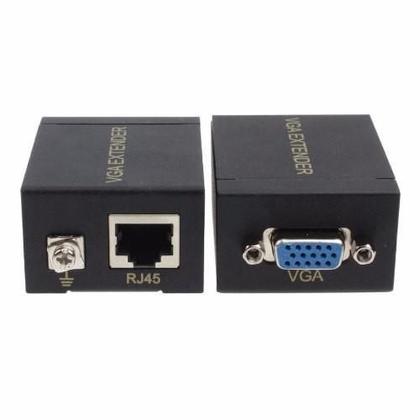 Imagem de Adaptador Extensor Vga Par Lan Cat5 Cat6 Rj45 Rede 60M 1080P