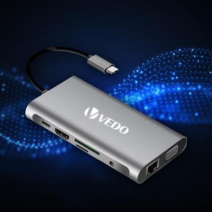 Imagem de Adaptador Hub Cabo Thunderbolt 3 Hdmi Tipo C Usb 3.0 10 Em 1