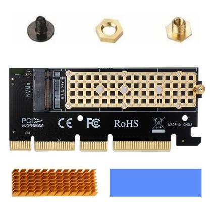 Imagem de Adaptador Placa Conector Conversor P/ Ssd M2 Nvme Pci-e Pci Express 4.0 + Dissipador em Alumínio