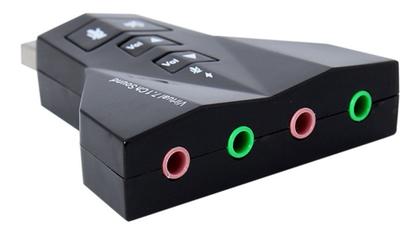 Imagem de Adaptador placa de som usb 7.1 entrada p2 (fone e microfone)
