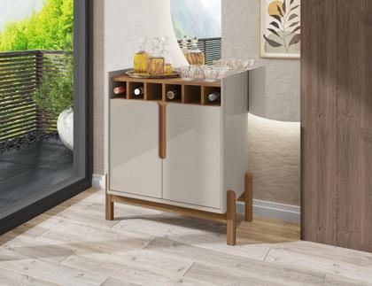 Imagem de Adega Bar Lizz 2 Portas Off White/Cedro