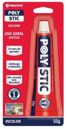 Imagem de Adesivo silicone neutro 50g incolor poly stic