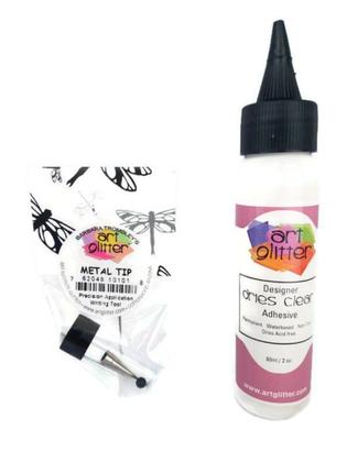 Imagem de Adhesive Art Glitter Glue Designer seca, transparente, 60 ml com ponta