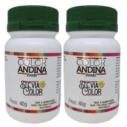 Imagem de Adoçante Stévia 40g  Color Andina  100% Natural  2 Potes