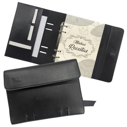 Imagem de Agenda Minhas Receitas 165-R Personalizada Raffai Couros