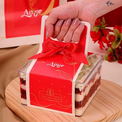 Imagem de Alça para Transporte de Cake Box Quadrada Amorosa 10un