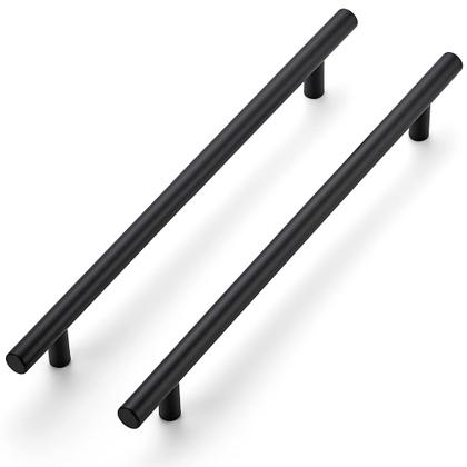 Imagem de Alças de gabinete Ravinte, pacote com 18 unidades, aço inoxidável preto fosco