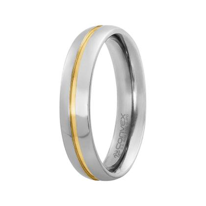 Imagem de Aliança de Namoro Milão 5mm com Filete Central Gold IPG