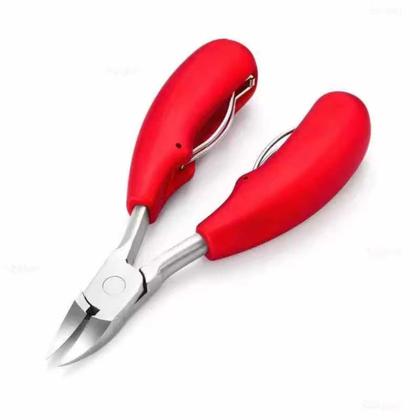Imagem de Alicate de unha profissional 2 molas ideal corte de unha dura Cabo vermelho.