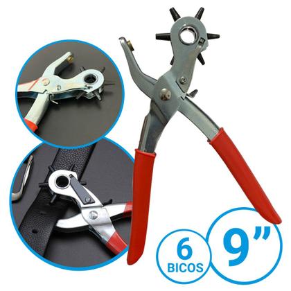 Imagem de Alicate Vazador Furador Com 6 Bicos 9Pol. Para Chinelo/couro