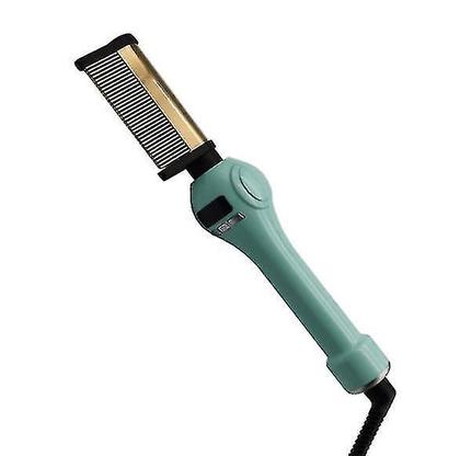 Imagem de Alisadores de cabelo escova de alisamento de cabelo pente de aquecimento quente modelador de cabelo em linha reta ondulação modelador de ferro ondulado verde