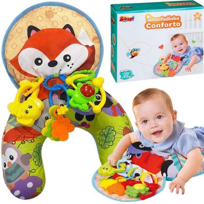 Imagem de Almofada Infantil Conforto Chocalho Interativo Apoio Bebe Tummy Time Zoop